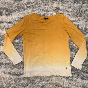 Loro Piana Yellow Ombre Silk Cotton Blend Sweater IT 52 Made in Italy